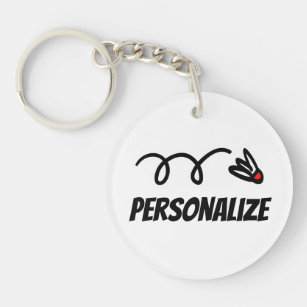 Personalised round acrylic badminton keychain