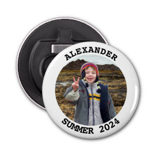 Personalised Round Family Photo Bottle Opener