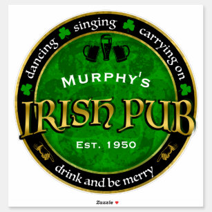 Personalised, Round Irish Pub Logo