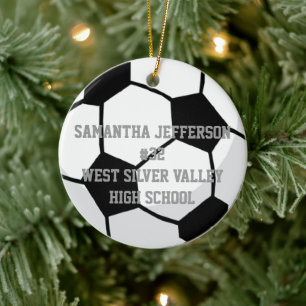 Personalised Round Soccer Ball Sports Ornament