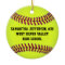 Personalised Round Softball Sports Ornament