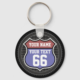 Personalised Route 66 Keychain