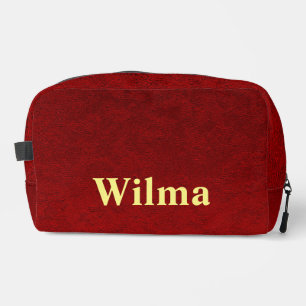 Personalised Royal Carnine Velvet Print Dopp Kit
