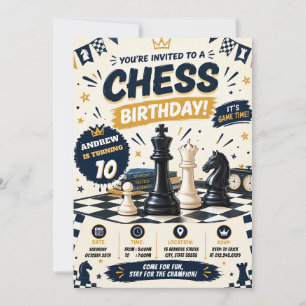 Personalised Royal Chess Birthday Invitation
