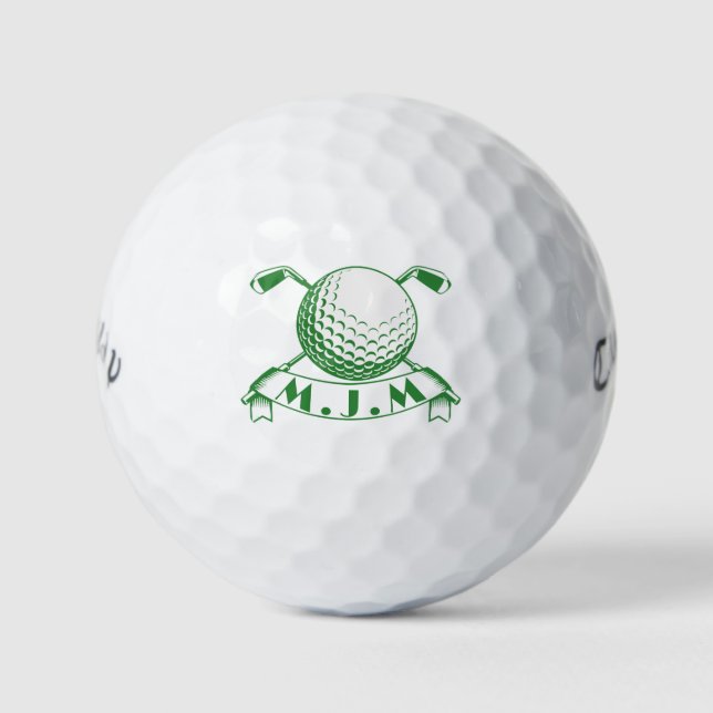 Personalised Royal Crest Golf,  Custom Monogrammed Golf Balls (Front)