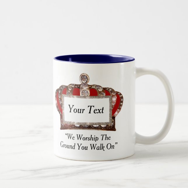 Personalised Royal Crown Two-Tone Coffee Mug (Right)