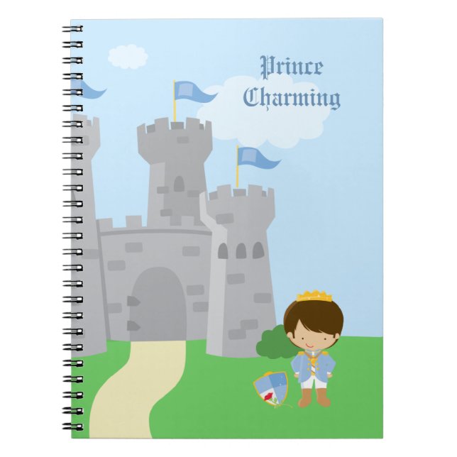 Personalised royal prince charming boys notebook (Front)