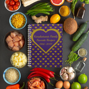 Personalised Royal Purple Keepsake Recipe Book