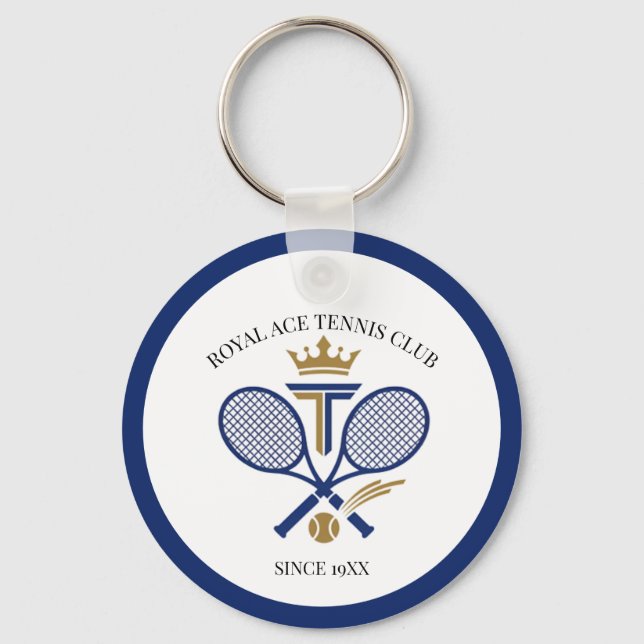 Personalised Royal Tennis Club Since Year Racquets Key Ring (Front)