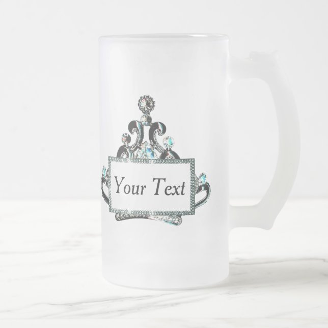 Personalised “Royal Tiara” Frosted Glass Beer Mug (Right)