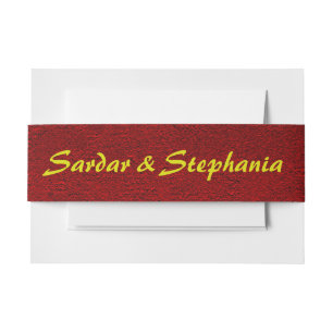 Personalised Royal Velvet Texture Invitation Belly Band