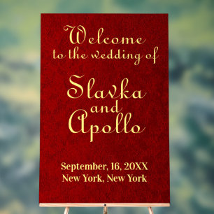 Personalised Royal Velvet Wedding Welcome Sign