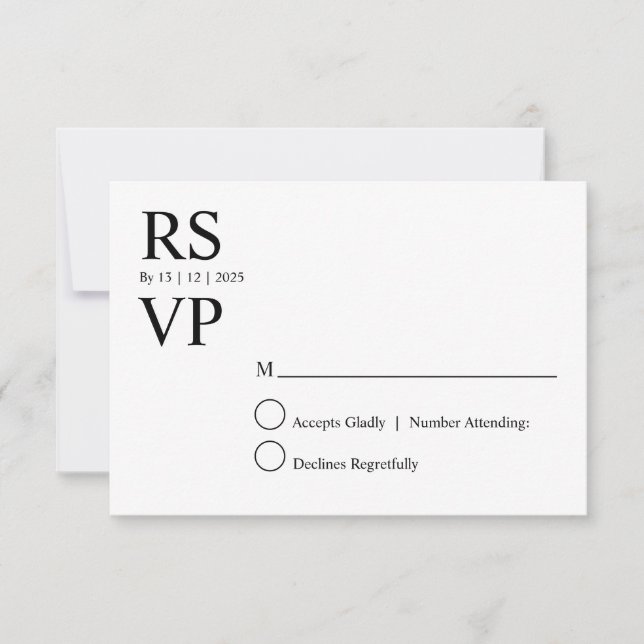Personalised rsvp card (Front)