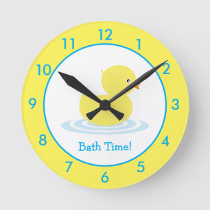 Personalised Rubber Duck Bathroom Custom Round Clock