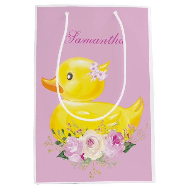 Personalised RUBBER DUCK GIRL Gift Bag (Front)