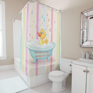 Personalised Rubber Duckie Kids Shower Curtain