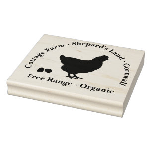 Personalised Rubber Stamp - Free Range Eggs