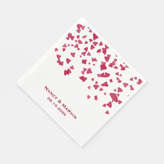 Personalised Ruby Confetti 40th Anniversary Party Napkin (Corner)