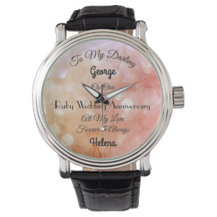 Personalised Ruby Wedding Anniversary Watch