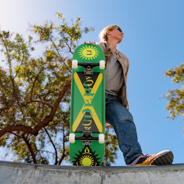 Personalised "Rude Boy" Jamaican-Style Skateboard (Outdoor 1)