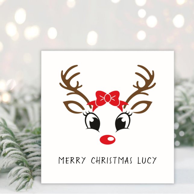 Personalised Rudolf Christmas Holiday Card (Creator Uploaded)