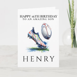 Personalised Rugby Birthday Card