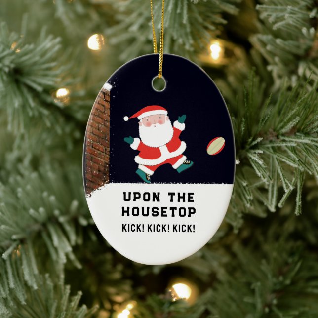 Personalised Rugby Collectable Ceramic Ornament (Tree)