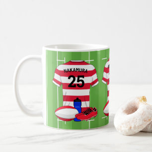 Personalised Rugby fan hoops 2 Coffee Mug