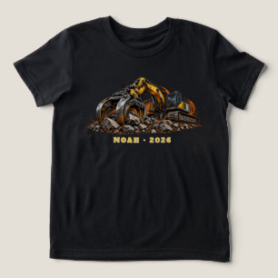 Personalised Rugged Grabber Excavator Tri-Blend Shirt