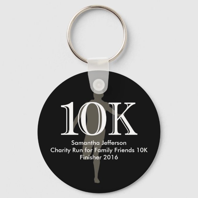 Personalised Runner 10k Cross-Country Keepsake Key Ring (Front)