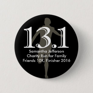 Personalised Runner 13.1 Half Marathon Keepsake 6 Cm Round Badge