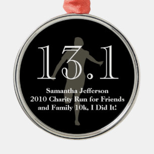Personalised Runner 13.1 Half Marathon Keepsake Metal Tree Decoration