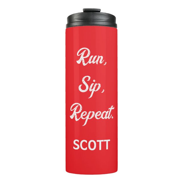 Personalised Runner Water Bottle Custom Name  (Front)