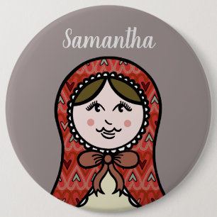 Personalised Russian Doll Matryoshka Button Badge