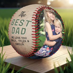 Personalised Rustic Best Dad Photo Father’s Day Baseball