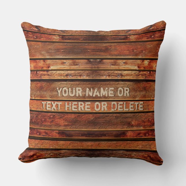 Personalised Rustic Cabin Pillows with YOUR TEXT (Front)