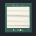 Personalised Rustic Christmas Camping Lake Notepad<br><div class="desc">A rustic, hand-drawn Christmas design with cosy and cute illustrations of camping and lake life. Colours include traditional Christmas colours of green, red and white, as well as dark teal and mint green. This ornament can be personalised with monogram initials, a family name or other custom text. A great holiday...</div>