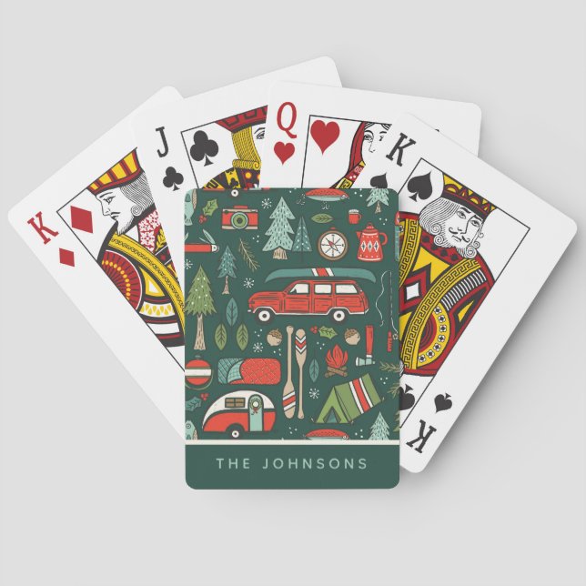 Personalised Rustic Christmas Playing Cards (Back)