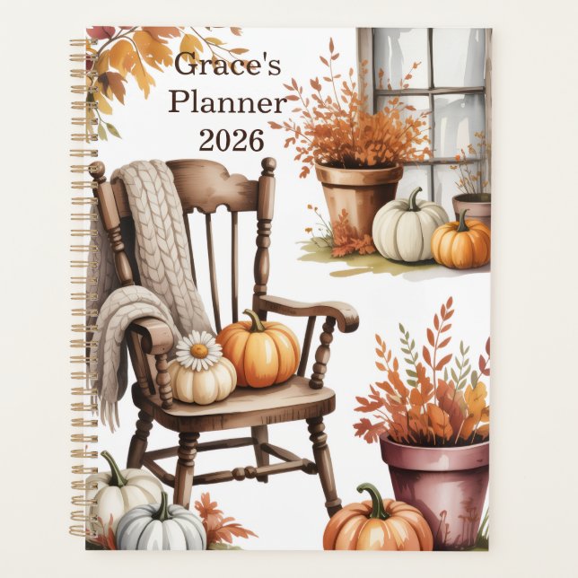 Personalised Rustic Country, Rustic Country Autumn Planner (Front)