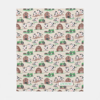 Personalised Rustic Cow Farm Tan and Green Kids
