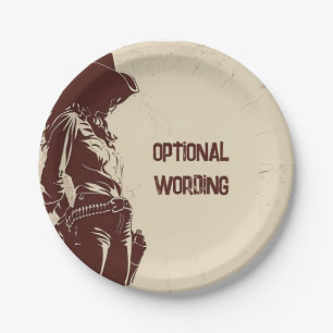 Personalised Rustic Cowgirl Western Party Paper Plate