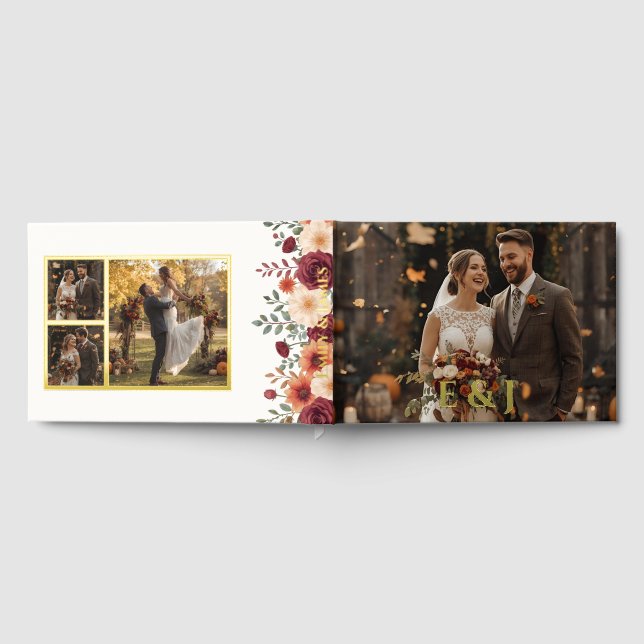 Personalised Rustic Fall Foil Guestbook with Photo (Full)
