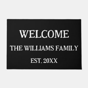 Personalised Rustic Family Name Monogram Doormat  