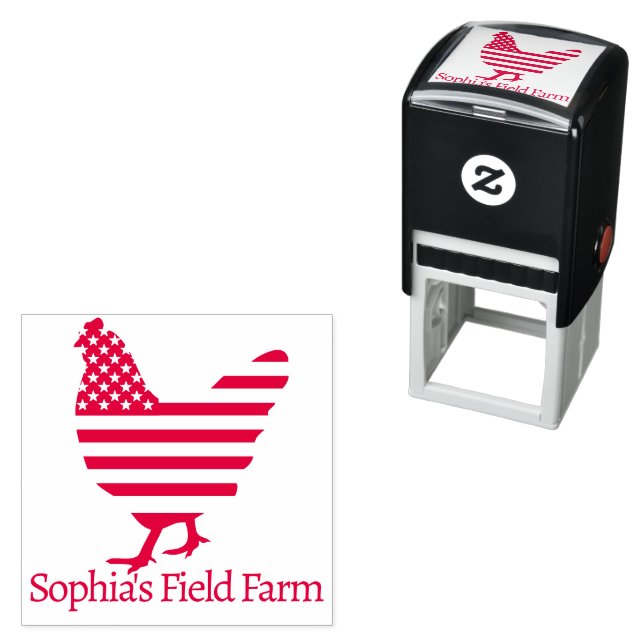 Personalised Rustic Farm Fresh Name Chicken egg Self-inking Stamp (In Situ)