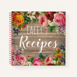 Personalised Rustic floral Notebook