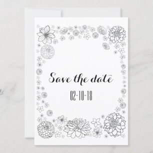 Personalised rustic floral wedding invite