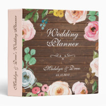 Personalised Rustic Floral Wedding Planner Binder