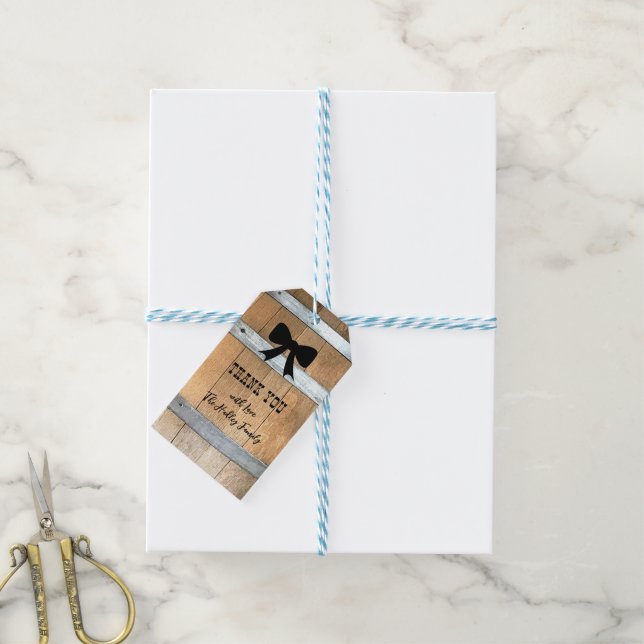 Personalised Rustic Gift Tags with Bow (With Twine)