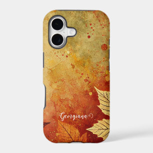 Personalised Rustic Golden Autumnal Distressed Ink