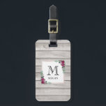Personalised rustic light wood floral luggage tag<br><div class="desc">A cute luggage tag make it easier to spot your bag! This is specially designed for elegant girls.</div>